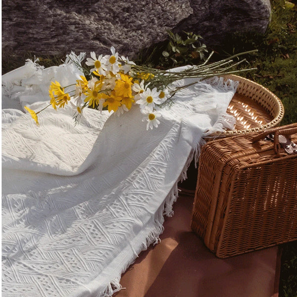 Cozy Outdoor Blanket with Tassels